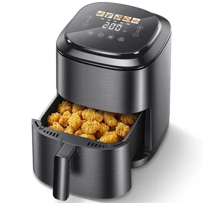 Immagine prodotto di Friggitrice ad aria 2,5L, nera, con display touch, compatta, ideale per una o due persone