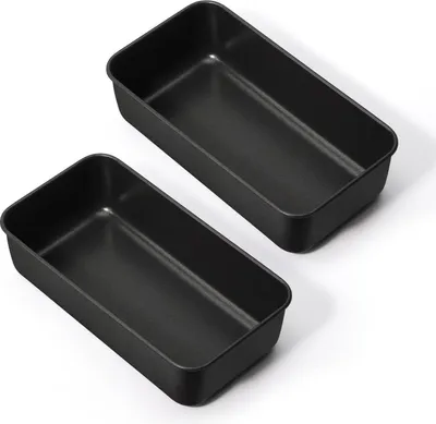 Immagine prodotto di Homikit set di teglie in acciaio inox antiaderenti nere 23x12x6cm confezione da 2