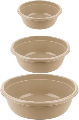 Produktbild von BORNOVA 3er Set Runde Waschschüsseln aus BPA-freiem Kunststoff – 5L, 7.5L, 10.5L – Robust, Leicht & Vielseitig für Haushalt & Garten