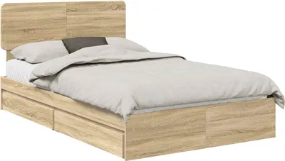 Image de vidaXL Lit de rangement chêne Sonoma 135 x 190 cm Bois composite