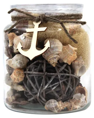 Produktbild von Dekorative Vase Flora aus Glas mit Meeresmuscheln