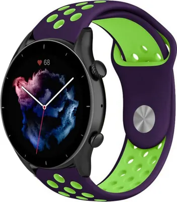 Produktbild von Strap-it Amazfit GTR 3 (Pro) Sportarmband (Lila/Grün)