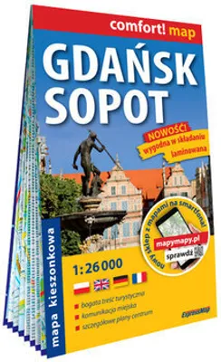 Immagine prodotto di Danzica Sopot pianta della città laminata tascabile 1:26000