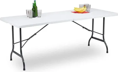 Zdjęcie produktu dla Stół ogrodowy BDW Składany stół 180x75 cm z plastikowym uchwytem do przenoszenia
