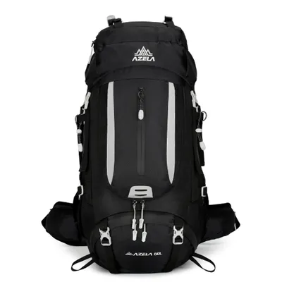 Produktbild von Wanderrucksack 60L Rucksäcke Wasserdichter ergonomisch Trekkingrucksack mit Regenhülle schwarz