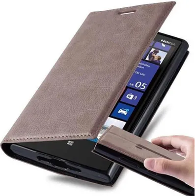 Produktbild von Cadorabo Hülle für Nokia Lumia 920 Schutz Hülle in Braun Handyhülle Etui Case Cover Magnetverschluss