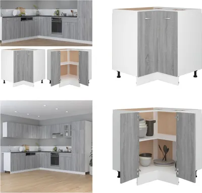 Image de vidaXL Armoire de cuisine Gris Sonoma 75,5x75,5x80,5 cm Bois composite - Armoire de cuisine - Armoire de rangement - Armoire basse