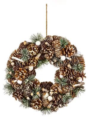 Produktbild von Türkranz für Weihnachten, mit Zapfen, Ø 34 cm