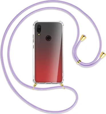 Produktbild von Handykette Backcover-Schutzhülle mit Band (Metall goldfarben) für Xiaomi Redmi 7 - violett