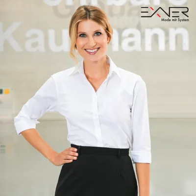Produktbild von Damenbluse 3/4-Arm Fb. weiß Gr. 36 : weiß : 36 : 60% Baumwolle 40% Polyester 120 g/m²