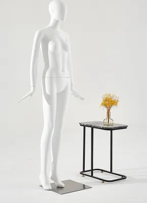 Produktbild von Schaufensterpuppe D6-6 Frau weiß Weibliche Frau stehend matt lackiert Frau Ohren geformt Schick und Elegant Hochwertig