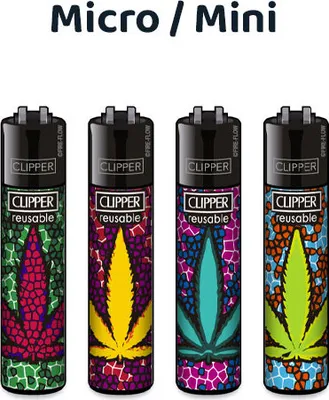 Produktbild von Micro / Mini Clipper Reibradfeuerzeuge Broken Leaves #2, 4 Stück