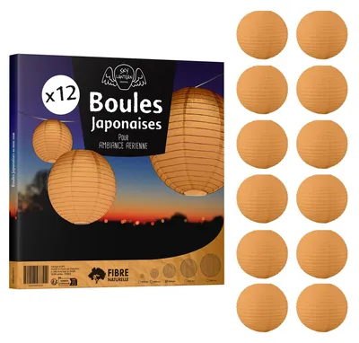 Imagen del producto de Juego de 12 farolillos de papel de 30 cm, ideales para la decoración de bodas