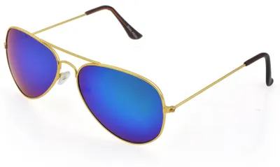Produktbild von Piloten Brille verspiegelt Koenigsblau - Gold