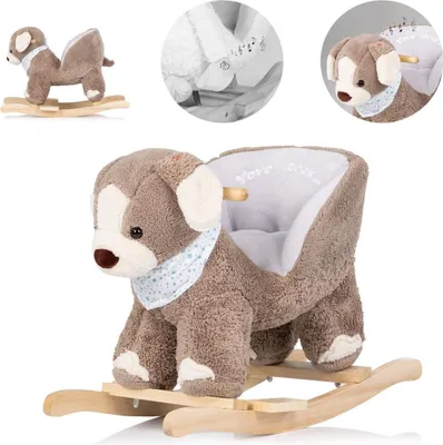Produktbild von Chipolino Schaukeltier Sitz Musik Holz Plsch Handgriffe Fusttze ab 10 Monate braun