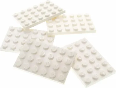 Zdjęcie produktu dla 5x Lego płytka konstrukcyjna 4x6 biała płytka podstawowa Star Wars 6399 6958 303201 3032