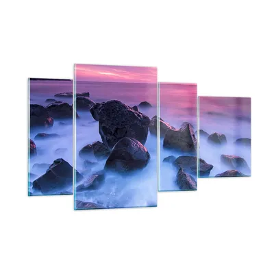 Produktbild von Bilder auf glas - Strand ufer wolken dämmerung - 120x70cm - Glasbilder - Wandbilder - Kunstdruck - zum Aufhängen bereit - Wanddekoration aus Glas - Glas Bilder - Wandbild auf Glas - GDL120x70-2409