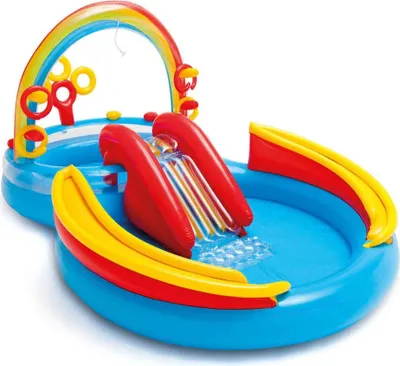 Produktbild von INTEX Pool Aufblasbar Rainbow Ring Play Center 297x193 x135 cm