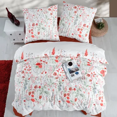 Produktbild von Bettwäsche-Set 155x220 cm Baumwolle Renforcé florales Muster Allergikergeeignet