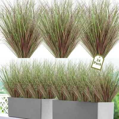Productafbeelding van Kunstgrasmat, 51 cm hoog, UV-bestendig, kunstplanten voor balkon, geschikt voor binnen- en buitengebruik, kunstgras voor woonkamer, kantoor, tuin, decoratie, paars