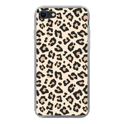 Obrázok produktu pre Kryt mobilného telefónu pre Apple iPhone SE (2020) Biela - Ružová - Leopardí vzor Silikónové mäkké puzdro
