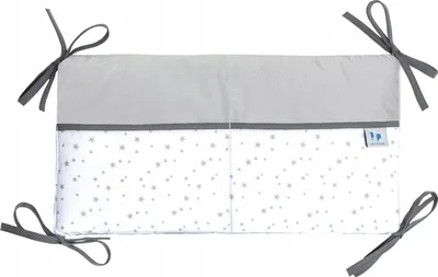 Obrázek produktu pro Pepi Organizér do dětské postýlky s medovým sametem - 42 cm × 22 cm - taška na hračky do dětské postýlky na plenky - Grey Galaxy
