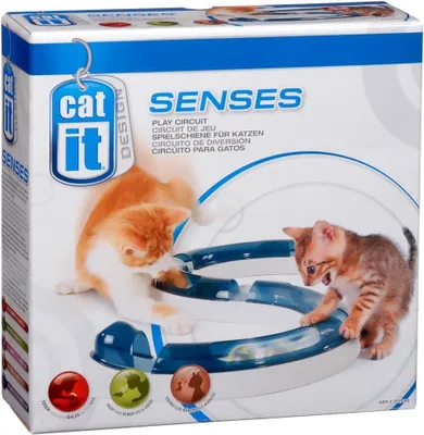 Productafbeelding van Speelbaan voor katten - set met 4 baanelementen - 2 afsluitstukken en bal