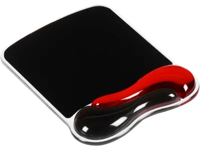 Image de Tapis de souris Kensington Duo Gel avec repose-poignet. Noir et rouge.