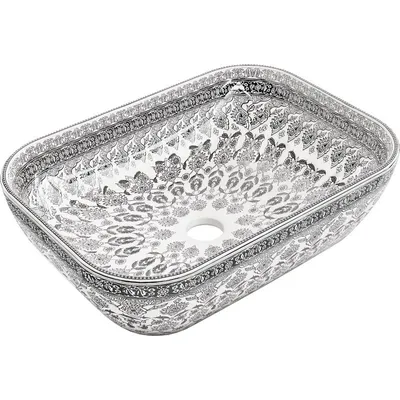 Zdjęcie produktu dla Mexen Rita umywalka nablatowa 45 x 32 cm, biała/czarny wzór - 21084586