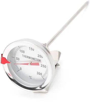 Productafbeelding van Digitale keukenthermometer van roestvrij staal - Temperatuurbereik: 50°C tot 300°C - Diameter: 5 cm - Ideaal voor frituren en grillen