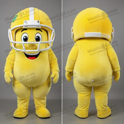 Produktbild von Amerikanische MASTICOT Football-Helm-Maskottchen in Zitronengelb, oversized