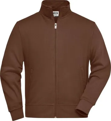 Produktbild von Sweat-Jacke mit Stehkragen und Reißverschluss brown, Gr. 3XL