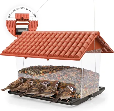 Obrázok produktu pre Kŕmidlo pre vtáky 31 x 22 x 21 cm, kapacita 2.5 kg, odolné voči poveternostným vplyvom, pre záhradu