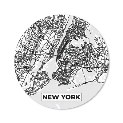 Produktbild von MuchoWow® Mauspad Mousepad Stadtplan - Karte von New York - Schwarz und Weiß 30x30 cm - Mousepads - Maus Mat - Pad - Mausunterlage - Tischunterlage - Schreibtischmatten
