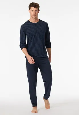 Produktbild von Schiesser Herren Schlafanzug lang Gr. 26 dunkelblau