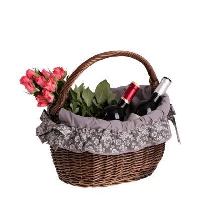 Obrázok produktu pre Malý prútený nákupný košík, tmavohnedý 35x26 H25/36 cm