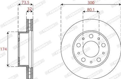Produktbild von 2x FERODO Bremsscheibe DDF2795-1 für OPEL Movano C Pritsche / Fahrgestell (U9)