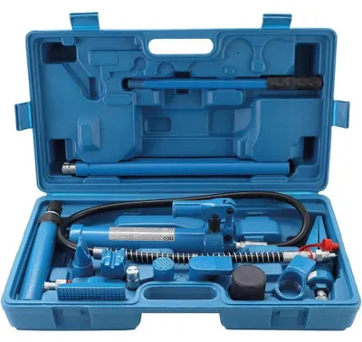Image de Coffret de Vérins Hydraulique 4T - 0,326 x 0,176 x 0,604 m - Puissance et Robustesse - Acier, Pro - D-Work