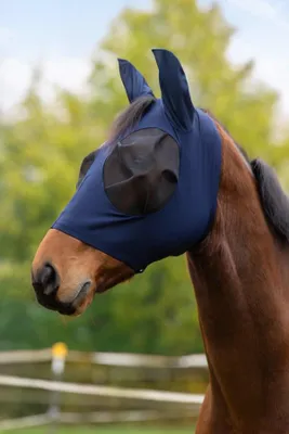 Immagine prodotto di Maschera da mosca Covalliero FinoStretch Zipper blu, taglia:Pony