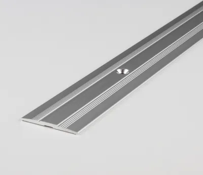 Produktbild von PROVISTON | Übergangsprofil | Aluminium eloxiert | Silber | Breite 27 mm | Höhe 1.7 mm | Länge 1000 mm | Gebohrt | Übergangsschiene | Übergangsleiste | Bodenprofil | Abdeckleiste | 1 Stück