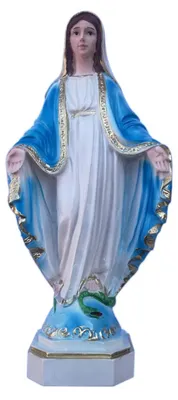 Madonna-Figur handbemalt, Maria Statue H 21 cm