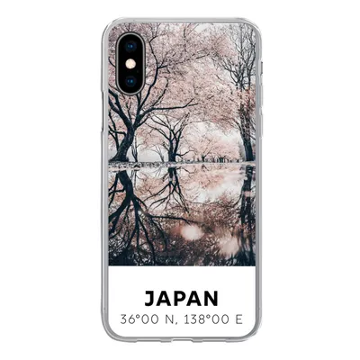 Produktbild von MuchoWow® Handyhülle Schutzhülle Hülle für iPhone X Japan - Sakura - Frühling - Rosa Silikon Softcase Handy Hülle - Handyhülle