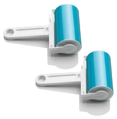 Produktbild von 2X blau Sticky Roller Fusselrolle saugen Staub Haare Lint Kleidung Wollstaub Fluff Tierhaare, waschbar Wiederverwendbare