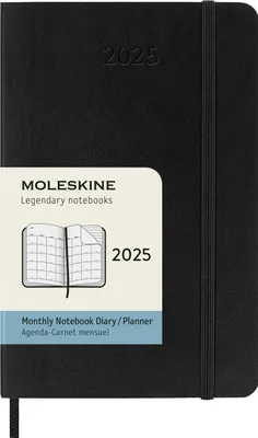 Produktbild von Moleskine 12 Monate Monatsnotizkalender 2025, P/A6, Weicher Einband, Schwarz