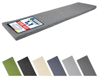 Produktbild von Garronda Bankauflage 150x40 cm ca. 4 cm dick Sitzkissen Outdoor für Gartenbank und Hollywoodschaukel Polster Auflage für Sitzbank wasserabweisend UV-beständig mit Bändern GD-0220 Grau