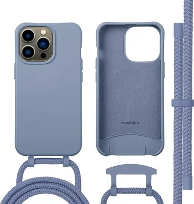 Zdjęcie produktu dla imoshion Kolorowa tylna obudowa z odpinanym paskiem z MagSafe do Apple iPhone 13 Pro – Ash Blue