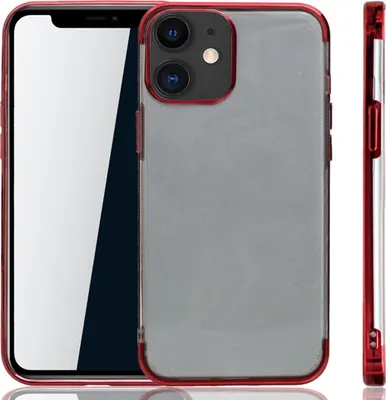 Zdjęcie produktu dla Etui na telefon komórkowy Apple iPhone 12 mini Red - Clear - TPU Silicone Case Backcover w kolorze przezroczystej czerwieni