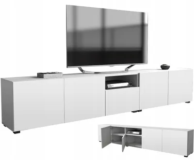 Zdjęcie produktu dla stojąca wisząca szafka rtv pod telewizor 250 250cm biały mat komoda rtv