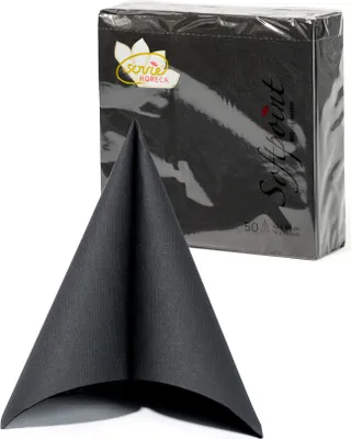 Produktbild von Sovie HORECA Serviette in Schwarz aus Softpoint 40 x 40 cm, 2-lagig, 50 Stück