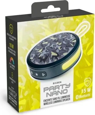 Produktbild von Bigben Interactive PARTYBTIPNANOCBKY, 5,08 cm (2"), 15 W, 80 - 20000 Hz, 4 Ohm, 55 dB, Kabellos